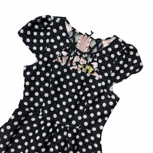 Maeve Anthropologie Black Dotted A-Line Mini Dress - Picture 2 of 11
